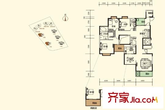 平层别墅户型图