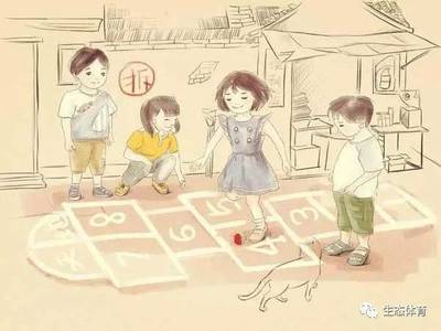 两个小孩玩纸飞机绘画