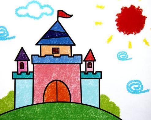 城堡简笔画简彩色俄罗斯城堡简笔画图片城堡简笔画梦幻童话城堡简笔画