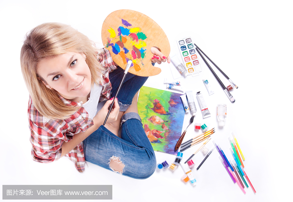 我家的厨房儿童水彩画