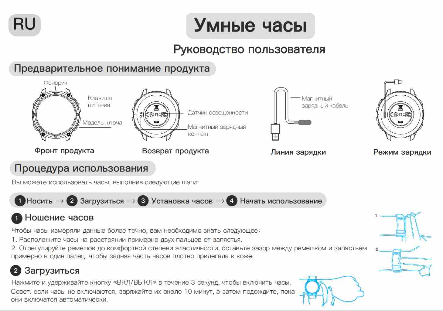 Руководство по эксплуатации женского умного часов HT33 на русском языке