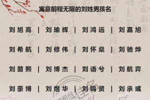 刘字名字大全男孩子