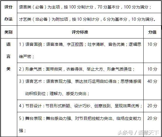 才艺评分细则怎么写