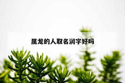 润字取名的寓意