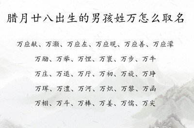 姓万的女孩子起名