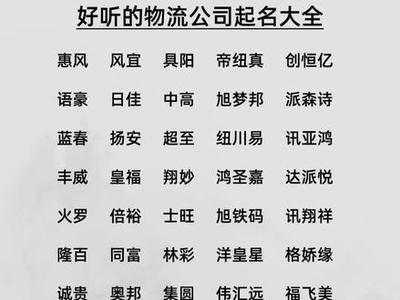 物流公司起名大全集