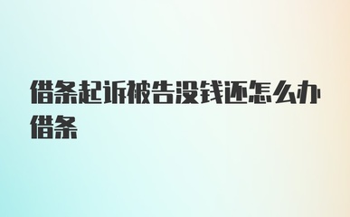 借条起诉后对方没钱怎么办