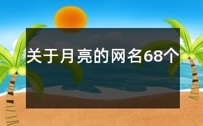 关于月亮网名