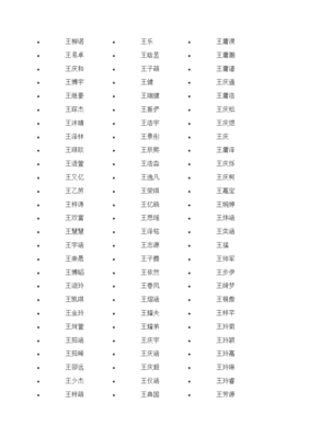 王氏名字大全男孩