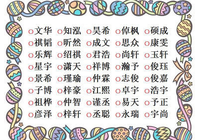 简单的男孩名字笔画少