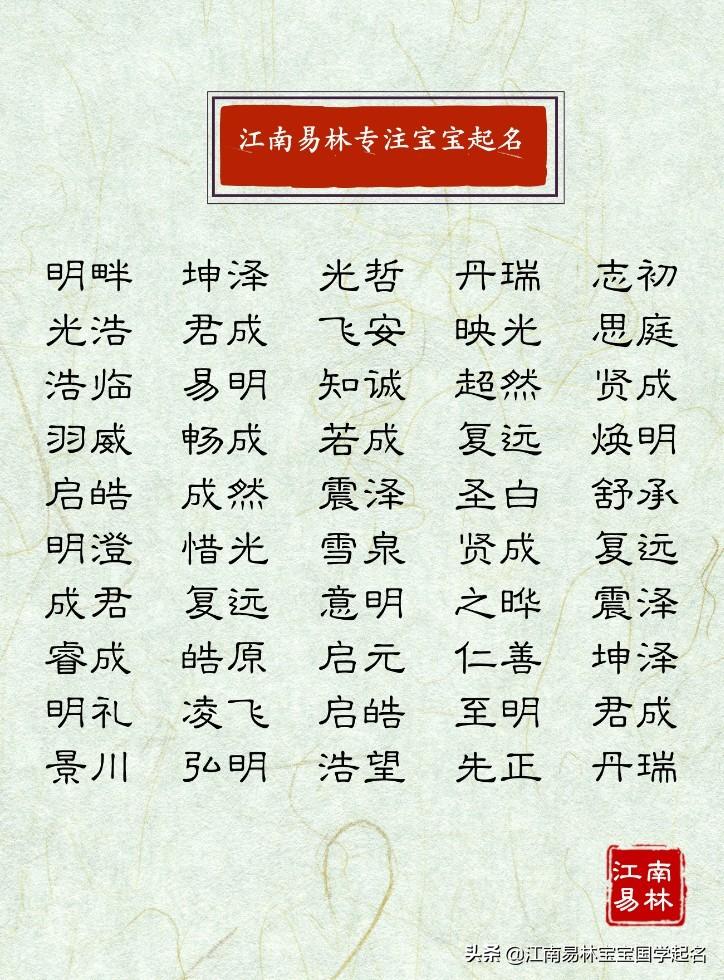 男孩取名诗词