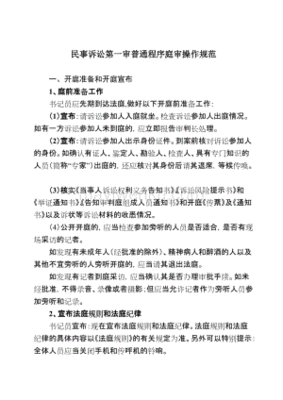 民事诉讼庭审流程
