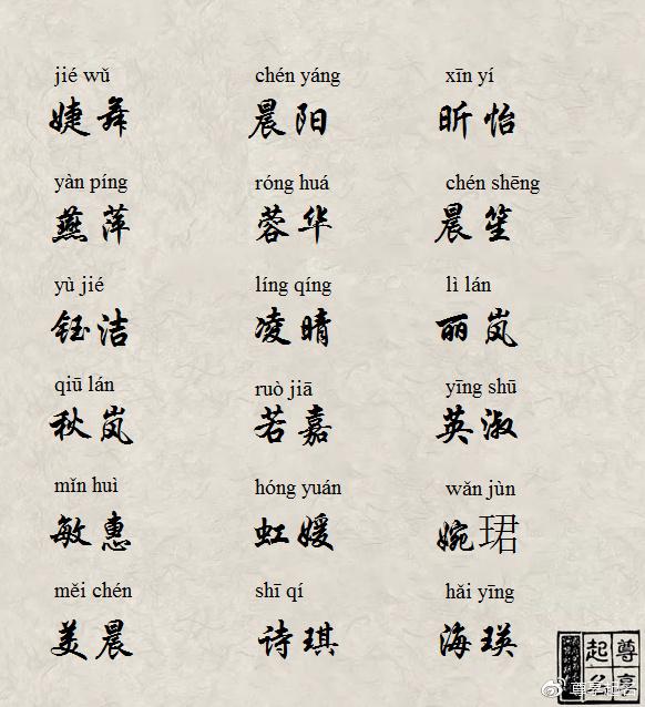 婕字取名女孩名字