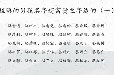 姓骆的男孩名字