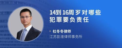 14到16周岁对哪些犯罪要负责任