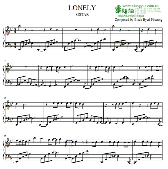 lonely简谱nana