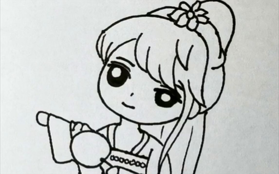 简笔画古装漫画简笔画人物少女古装古装美女漫画简笔漫画人物.