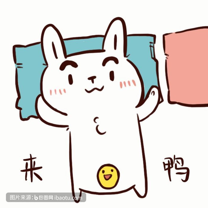 白色小兔子来呀一起睡觉动态表情包