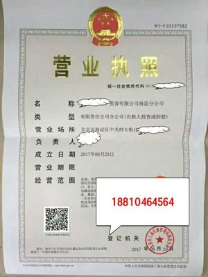 美甲店营业执照图片