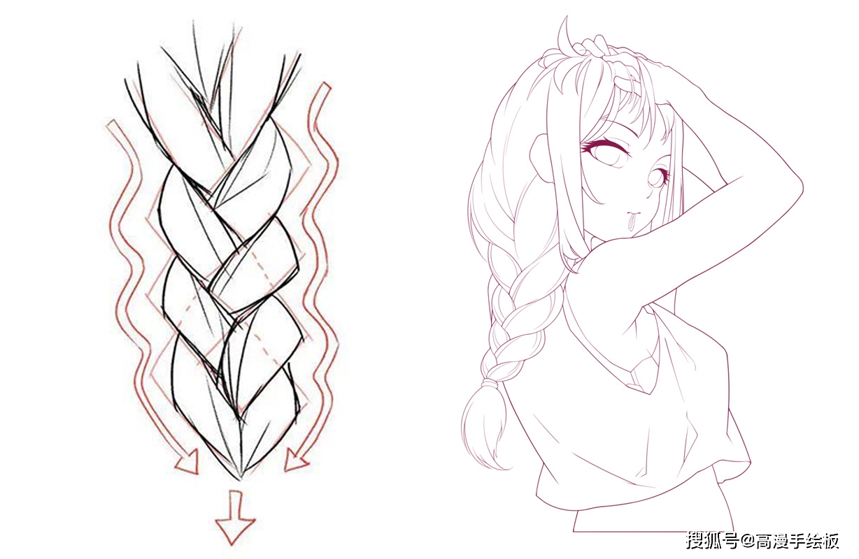 麻花辫怎么画?超简单步骤教程来啦.新手头发画法.保姆级手绘教学.